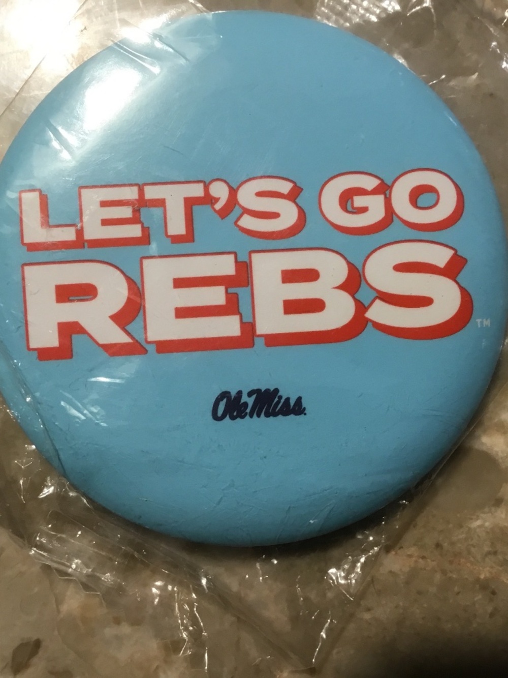 Ole Miss Let’s Go REBS - Pin Back Button Nice ! Lets Go REBS